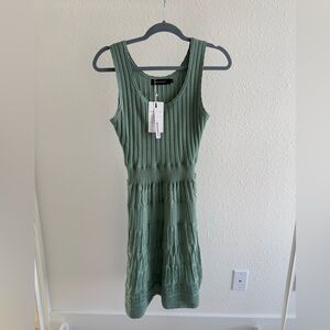 Ribbed Knit Sage Green Midi Dress